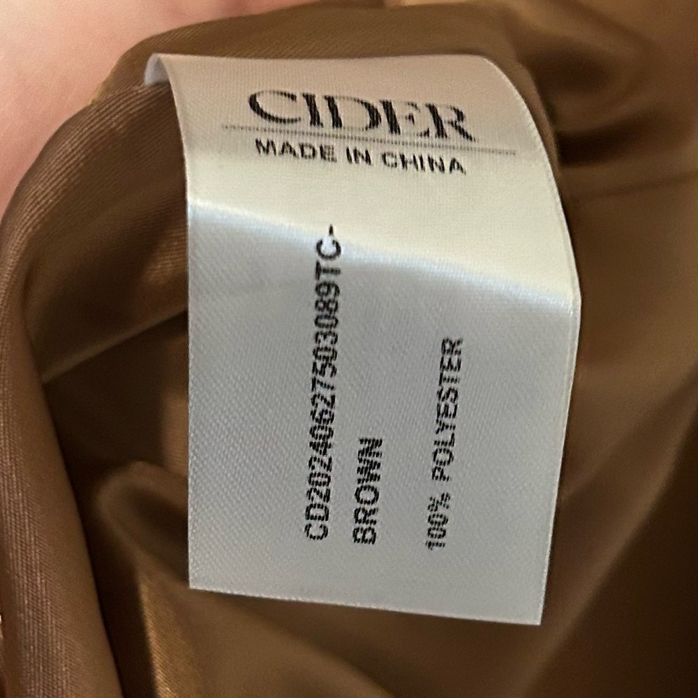 NWT Cider Brown Faux Suede Faux Fur Collar Oversized Coat - Picture 5 of 6